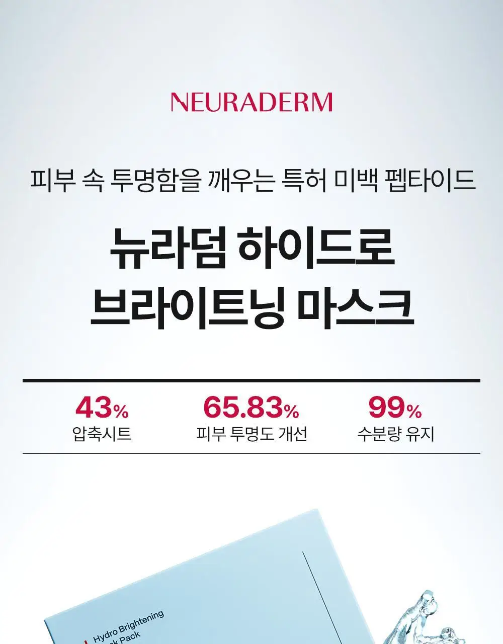 [2주 기미/잡티 삭제] 메디톡스 뉴라덤 하이드로 브라이트닝 마스크팩 1매/5매 (하이드로겔) 상세페이지 3